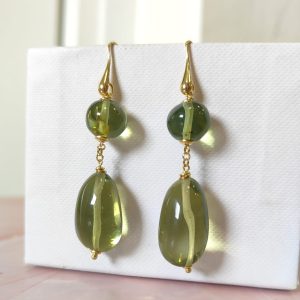 Orecchini Ambra Verde Eleganti