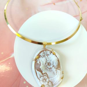 Girocollo Cammeo Donna – Cammeo Sardonico Inciso a Mano