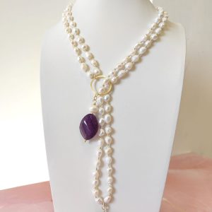 Collana Perle E Ametista – Eleganza Luminosa Trasformabile