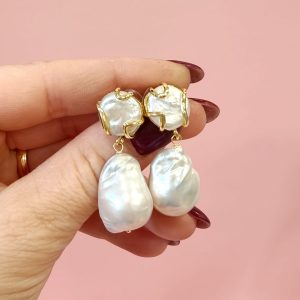 Orecchini Perla Barocca Eleganza Dorata