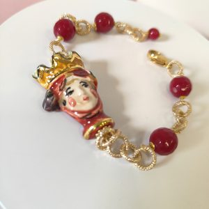 Bracciale Testa Di Moro – Ceramica E Agata Rossa