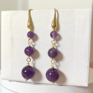 Orecchini Ametista Dorati – Eleganza Radiosa in Ogni Dettaglio