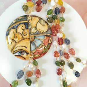 Collana Ceramica Caltagirone Tormalina – Pezzo Unico