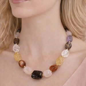 Collana Multicolore In Pietre Naturali – Eleganza Armoniosa Unica