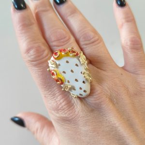 Anello Fichi D’India In Ceramica Di Caltagirone