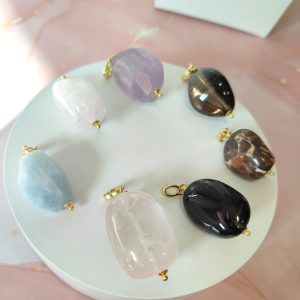 Ciondoli Di Pietre Naturali Con Gancio Con Zirconi