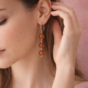 Orecchini Ambra Baltica Pendenti Artigianali