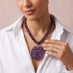 Collana Ametista Mandala – Gioiello con Ciondolo in Giada