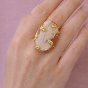 Anello Cammeo Inciso A Mano In Argento 925