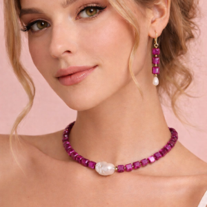 Girocollo Giada E Perla – Collana Elegante Con Perla Barocca