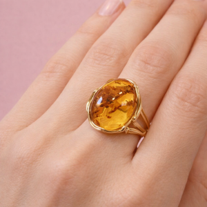 Anello Ambra Baltica Oro – Pezzo Unico Importante