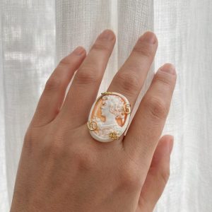 Anello Cammeo Sardonico Inciso A Mano In Argento 925