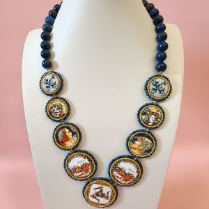 Collana Lapislazzuli Con Maioliche Siciliane – Gioiello Unico