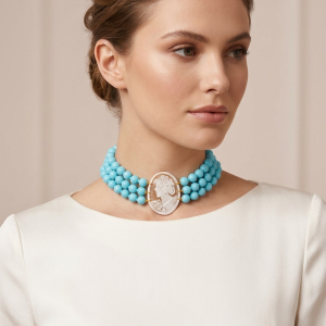 Choker Cammeo Turchese Eleganza Classica