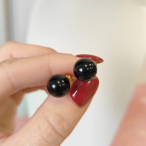 Orecchini Da Lobo In Onice Nero Eleganti E Luminosi