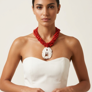 Collana Cammeo Con Lettera M – Eleganza Artigianale