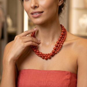 Collana Multifilo Pasta Di Corallo – Eleganza Artigianale