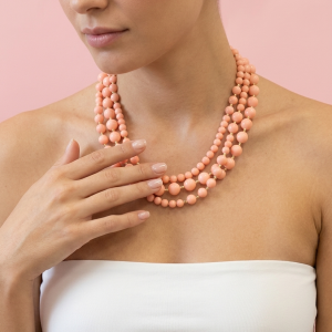 Collana Pasta Di Corallo Rosa – Eleganza Multifilo Artigianale