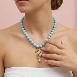 Collana Turchese Con Cavalluccio Marino - Fascino Mediterraneo