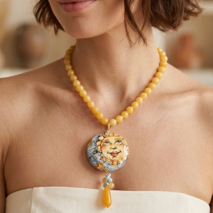 Collana Sole Luna In Ceramica Dal Fascino Mediterraneo