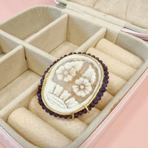 Anello Cammeo Sardonico Con Ametista – Regolabile Artigianale