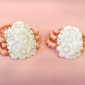 Bracciale Cammeo Con Corallo Rosa – Eleganza Artigianale