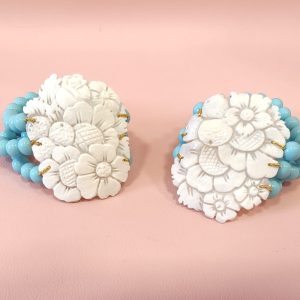 Bracciale Cammeo Floreale Turchese Dal Fascino Mediterraneo