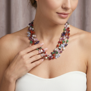 Collana Multifilo Pietre Naturali – Armonia Di Colori
