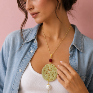 Ciondolo Mandala In Giada – Eleganza E Simbolo Di Protezione