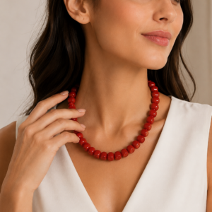 Collana Corallo Bambù Rosso – Eleganza Mediterranea Artigianale