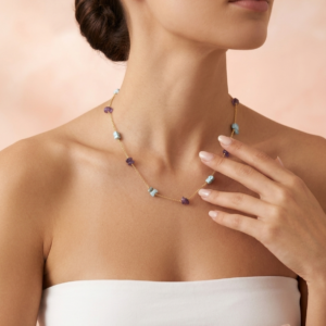 Collana Minimal Larimar e Ametista – Eleganza Essenziale