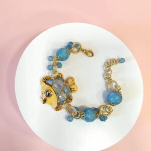 Bracciale Pesciolino in Ceramica Con Angelite Naturale