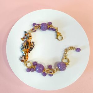 Bracciale Cavalluccio Marino in Ceramica Con Kunzite Naturale