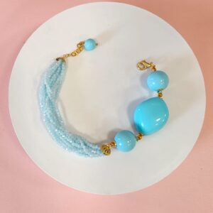 Bracciale Turchese Elegante Multifilo Con Zirconi