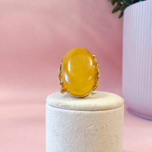 Anello Ambra Gialla Regolabile in Argento 925