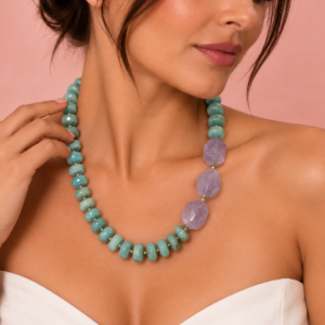 Collana Amazzonite e Ametista Lavanda – Luminosità Unica