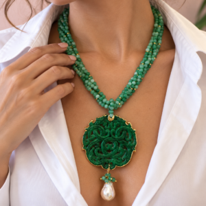 Collana Mandala con Multifilo di Agata e Perla Barocca