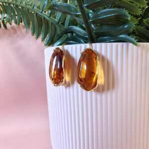 Orecchini Ambra Naturale Baltica con Montatura in Argento 925