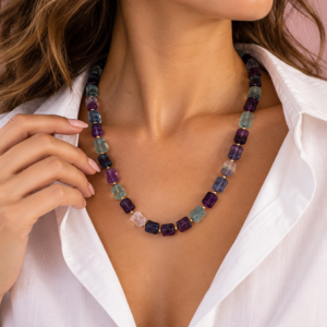 Collana in Fluorite Naturale – Un Arcobaleno di Sfumature Preziose